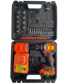 مجموعه 40 عددی دریل پیچ گوشتی شارژی چکشی سه نظام 10 میلیمتر 148 ولت جاب مدل JB-148MAX EDITION