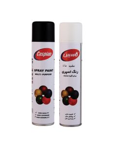 اسپری رنگ سفید مات و مشکی براق کاسپین مدل c2 حجم 300میلی لیتر مجموعه 2 عددی