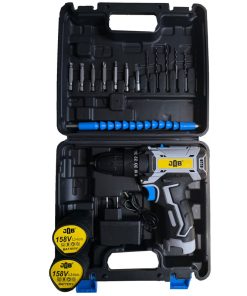 دریل پیچ گوشتی شارژی 10 میلیمتری 158 ولت جاب مدل JB-158 POWER JAB New مجموعه 25 عددی