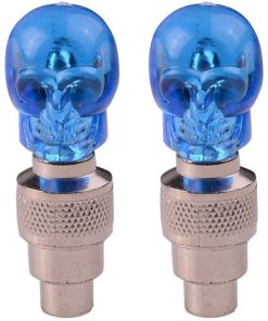 چراغ دوچرخه فایرفلایز مدل Skull بسته 2 عددی با نور مهتابی، دارای 6 باتری ساعتی داخلی، مناسب برای بی ام ایکس، کورسی، کوهستان، شهری، جاده و هیبریدی، با برد 2 متر و بدنه فلزی و جمجمه پلاستیکی نشکن