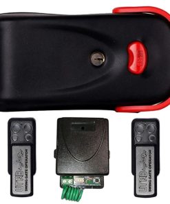 قفل برقی ریموت دار یوتاب مدل 1093 با بدنه فولادی مقاوم، قابلیت نصب عمودی و افقی، ولتاژ مصرفی 12 ولت، توان مصرفی 15 وات، دارای 2 ریموت 433.92 مگاهرتز، گیرنده تک کانال و امکان بازکردن دستی و الکتریکی